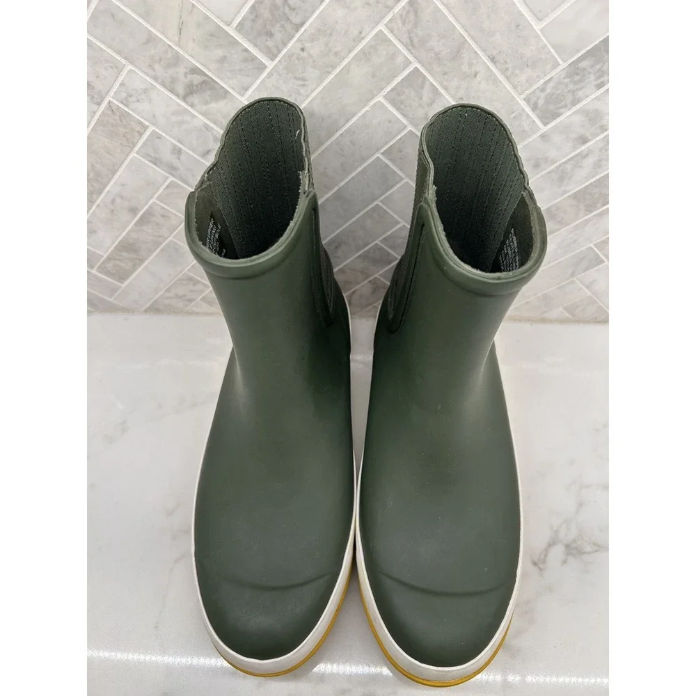 TORY BURCH Rubber Lug Sole Ankle Rain Boots Women's Size‎ 6 Green 12708-121